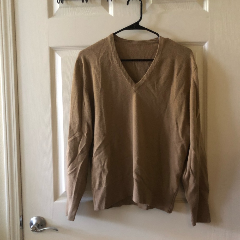 Tan V-Neck Sweater
